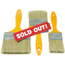 3pcs Flat Paint Cutting Brush Soft Bristle Hard Plastic Painting Stain